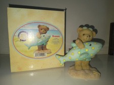 Rare!Cherished Teddies Brennon 2007 Club Member Exclusive Figurine Beach Shark .