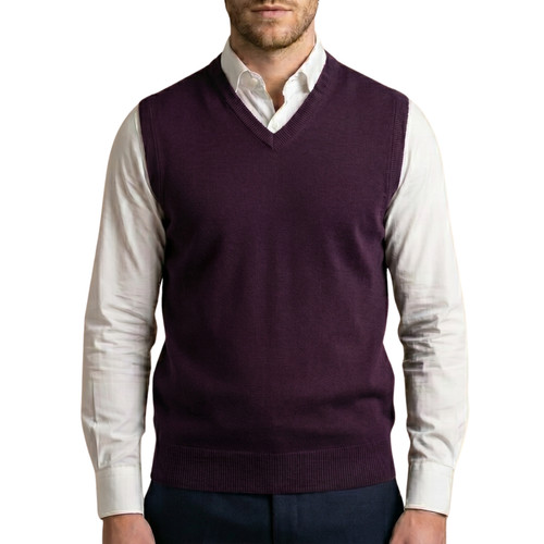 Mens sleeveless jumper neck - v,