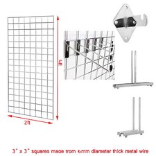 NEW HEAVY DUTY GRID MESH PANEL CHROME PANEL RETAIL SHOP DISPLAY 