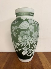 Large glass vase signed - large,