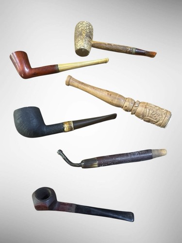 Old pipes smoking tobacco - pipes-,