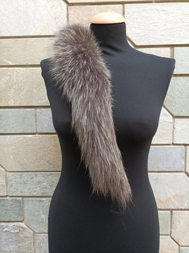 Real fox fur - fur, gray