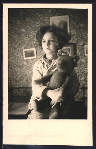 Girl with her - teddy, bear