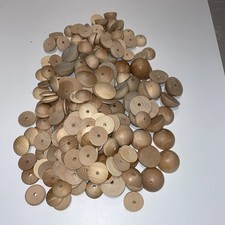 WOOD HALF BALLS & DISCS  ASSORTED 40MM TO 50MM WOODEN FOR CRAFTING DIY ETC. USED