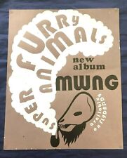 Super Furry Animals Screenprint Poster Mwng Flydaddy Goat Skull Pipe Smoke 13x16