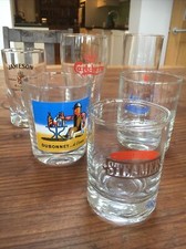 6 vintage branded pub glasses