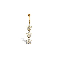 9ct Yellow Gold Flower White