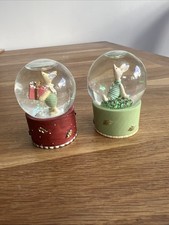 Pair of Small Piglet Snow Globes Disney Winnie The Pooh