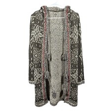 Free People Sweaters Free People Kai Tassel Pom Boho Hooded Cardigan Size XS