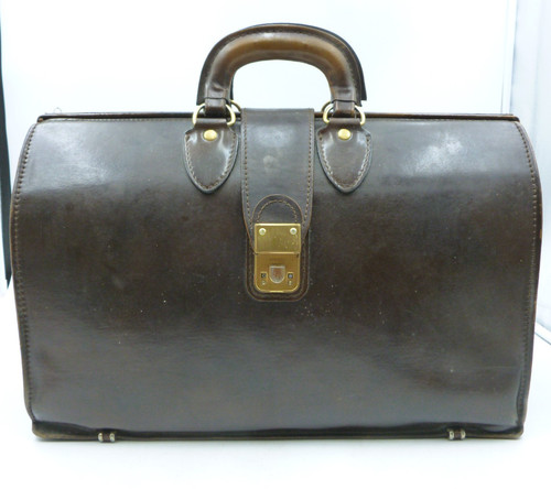 Dark leather large gladstone - leather,