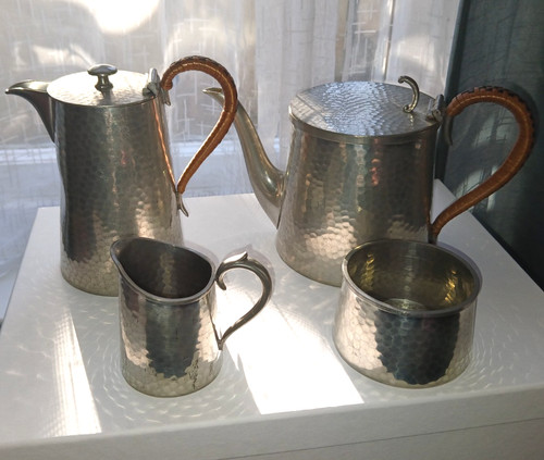 Civic planished pewter tea - civic,
