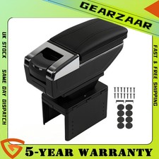 Armrest Compartment Box Storage Black Universal Center Console UK Leather