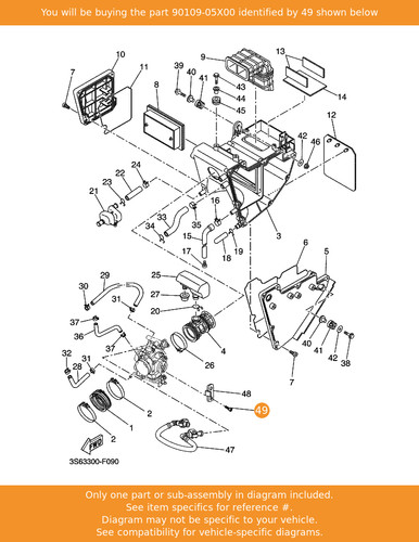 Yamaha bolt 90109 - 90109-05x00, oem