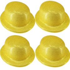 TtS 12PCS Glitter Kids Adults Glitter Sequin Bowler Top Hat Men's Party Decor