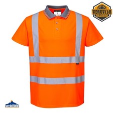 Portwest Hi Vis Polo Shirt S/S Orange Lightweight Railway RT22