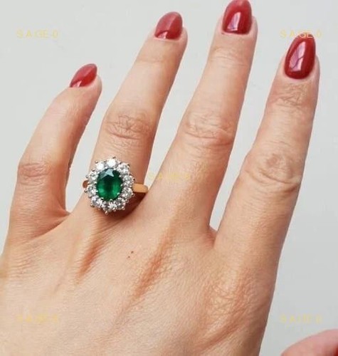 Oval green natural - oval,