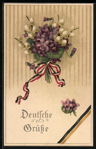 Violets with pussy willow