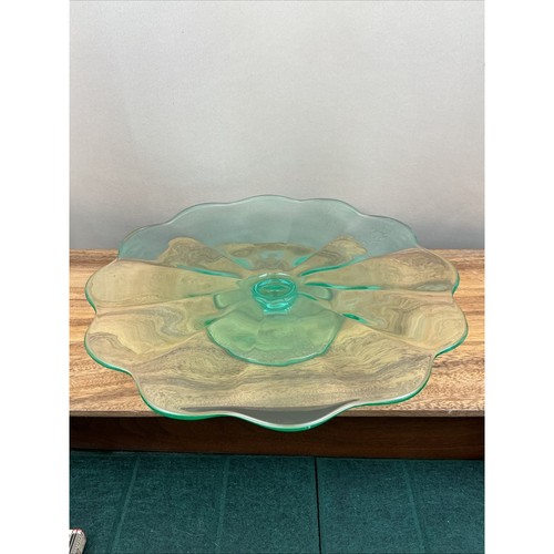Vintage uranium glass - vintage, 11.5"