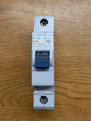 Hager mt120 20a type mcb - type, b