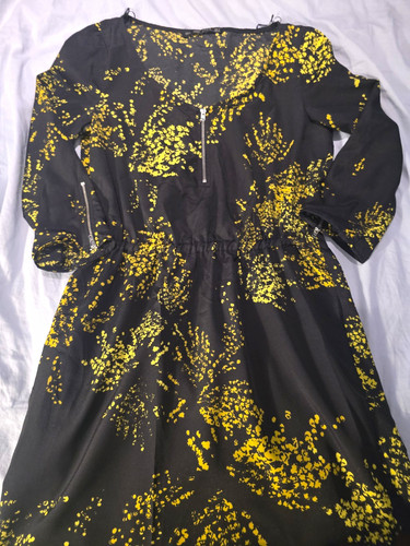 Zara black yellow floral - zara, black/yellow