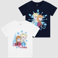 Disney Frozen T-Shirt 2 Pack | Disney Girls T Shirts | Anna And Elsa Tshirts