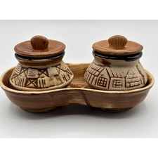 Rustic Ceramic Pickle Jar Set