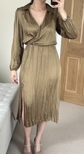 Next Gold Midi Dress Size 8