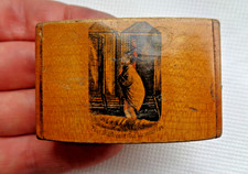VICTORIAN SCOTTISH MAUCHLINE SNUFF BOX POOR SMITH CAN’T FIND HIS BATHING MACHINE