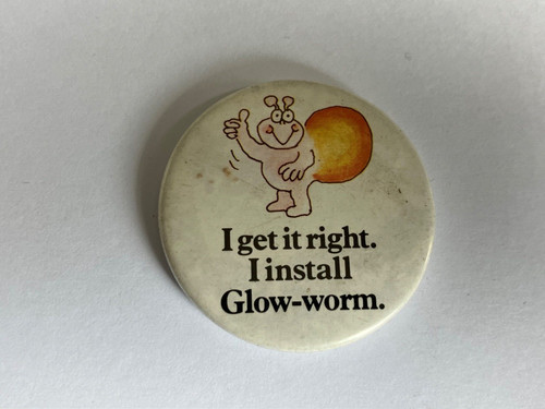Vintage glow worm pin badge - pin,