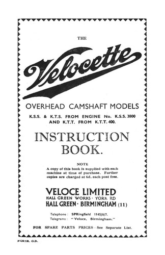 1935 velocette kss kts - (1402),