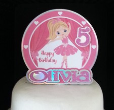 Personalised Ballerina Birthday Cake Card Topper Any Name / any Age