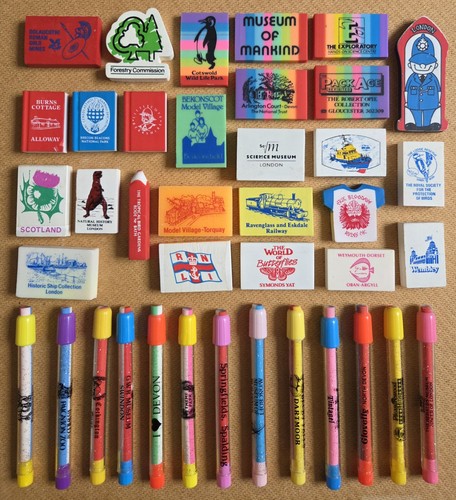 Rare vintage souvenir erasers - rare,