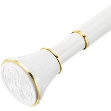 Curtain Rod Adjustable 43-79 Inch Spring Tension Stainless Steel White Gold