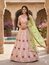 pink lehenga choli, indian