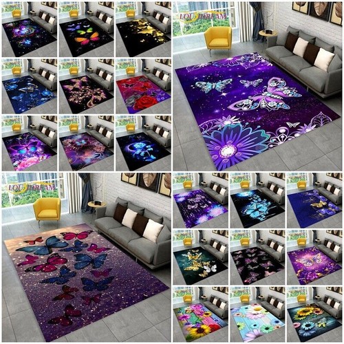 Butterfly floor rugs - butterfly, 3d