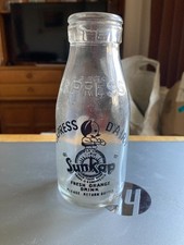 Vintage 1950s Express Dairy "SunKap" Orange Drink Bottle, Sukie Character, Fresh