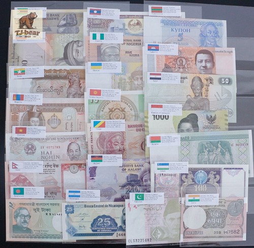 Pcs different banknotes - different,