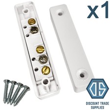 1x Burglar Alarm Door Contacts White Surface Magnetic 5 Terminal Contact Type