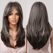 Cosplay Wig with Bangs Brown