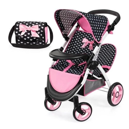 Black twin pram - twin,