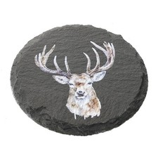 Christmas Stag Slate Coaster