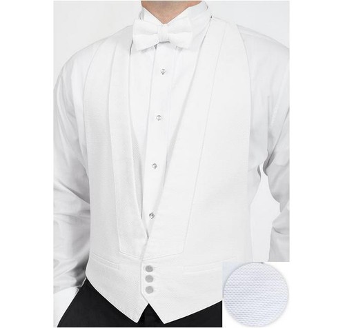 White cotton pique tuxedo - pique,