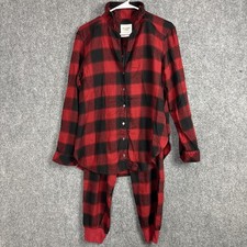 Abercrombie & Fitch Pajamas Set Womens Size M Red Buffalo Plaid Cabincore