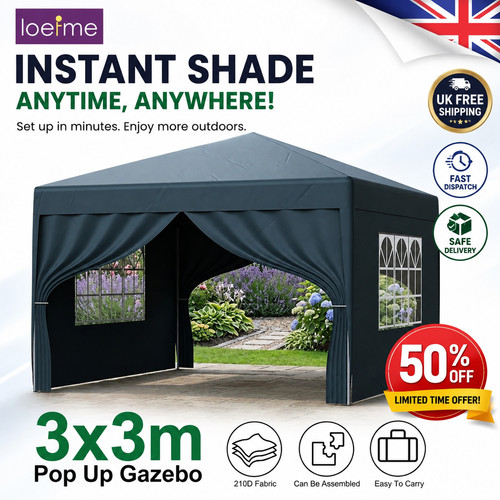 3x3m pop gazebo - 3x3m, up