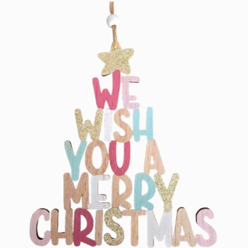 Merry christmas hanging wooden - merry,