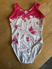 Pink And White Floral Print Quatro Leotard - Size CME