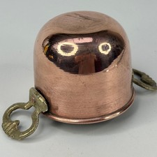 Vintage French Small Copper Pot  Ornament With Ornate Cast Brass Handles