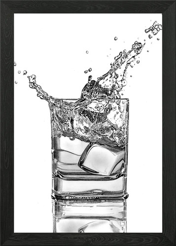 Whiskey splash framed wall art - whiskey,