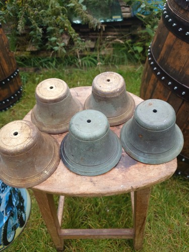 Seven bronze bells - bells, antique