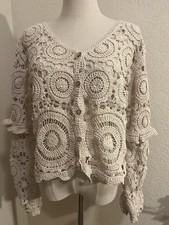 Crochet Cardigan Cream Long
